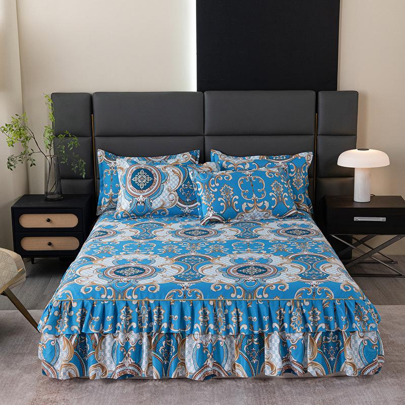 

Bedroom Household Single-piece Sanding Bed Skirt Solid Color Skin-friendly Bedspread Bed Cover Bedroom Student Dormitory Sheets 99x190cm