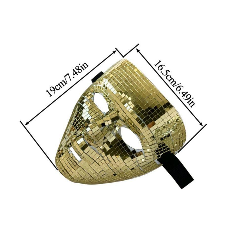 Glitter Masquerade Face Mask Mirror Surface Adult Half/Full Face Mask Metallic Disco Cosplay Costume Mask Night Club Wear