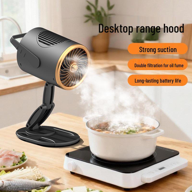 Desktop Foldable Range Hood: Three-Speed, High Suction, Deodorizing, Filtering for Outdoor Barbecue and Hot Pot.