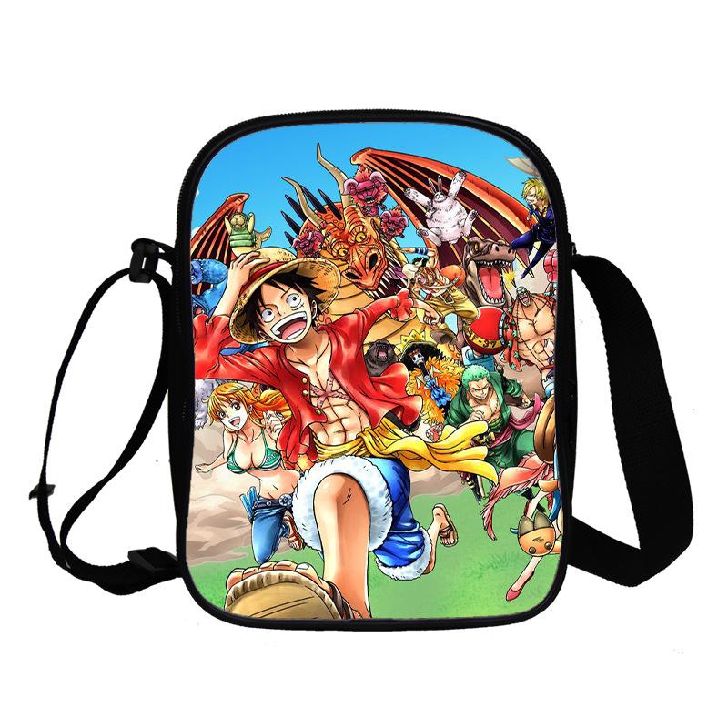 Animation Peripheral Messenger Bag, Primary And Secondary School Student Schoolbag 3D Full Color Printing Double-Layer Shoulder Bag Portable