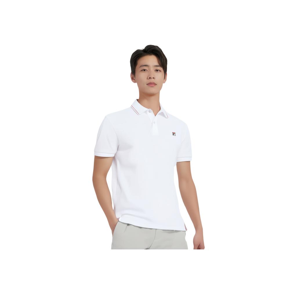 New FILA Polo Shirt Men's Standard White F11M411102F-WT