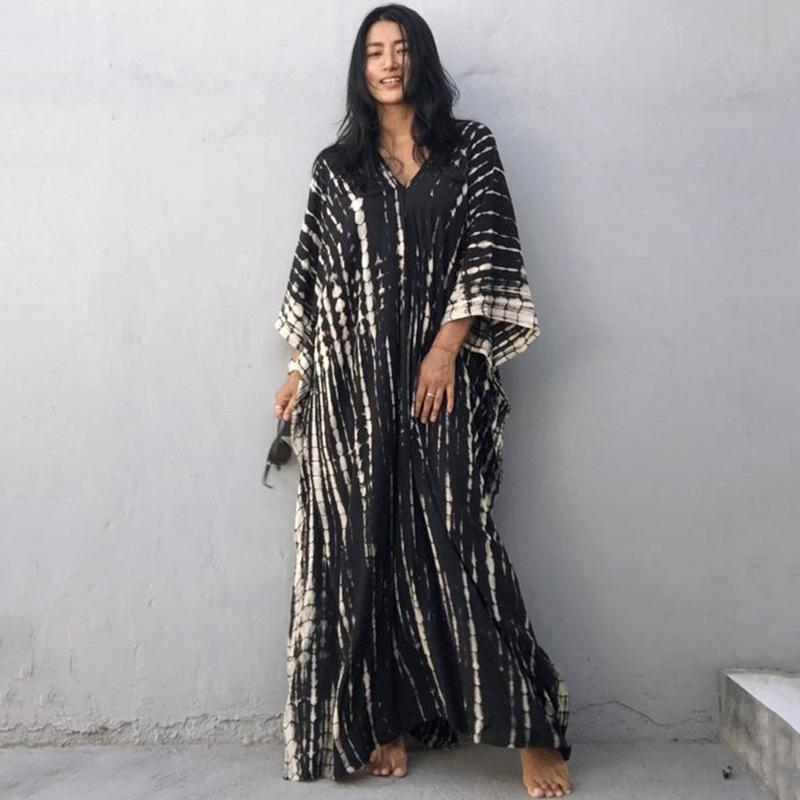 Dámské bikiny zahalovací plavky plážová maxi zavinovací sukně Sarong Kimono Kaftan Dressn
