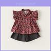 Jente Sommer Bomull Rutete Todelt Sett Med Kortarmet Topp Og Shorts For Barn Alder 3 Til 8