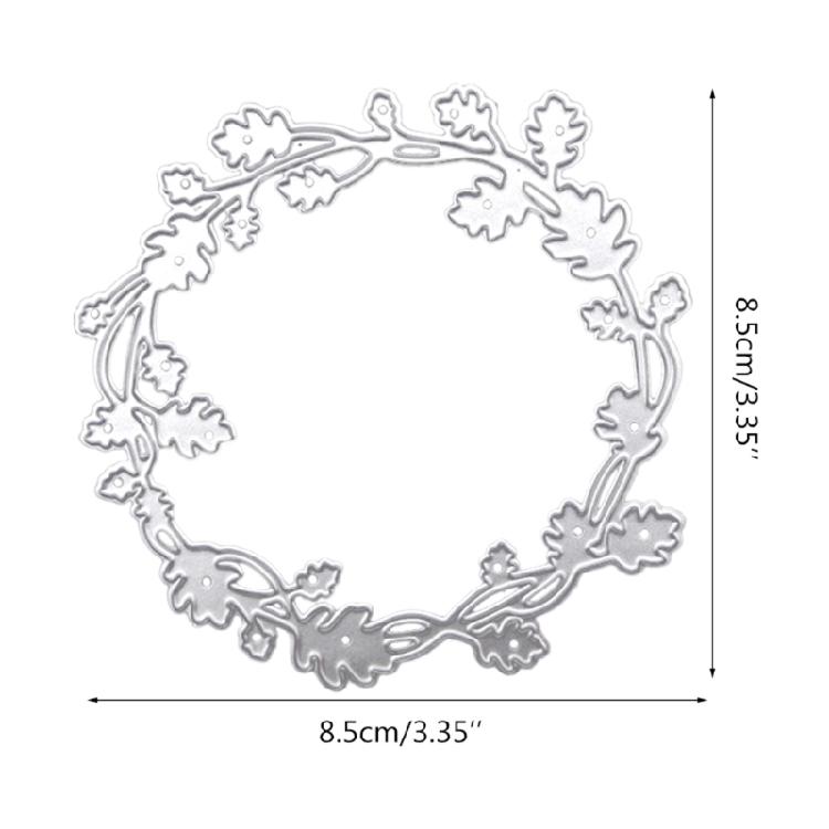 Round Wreath Metal Cutting Die DIY Christmas Invitation Cards Making Supplies