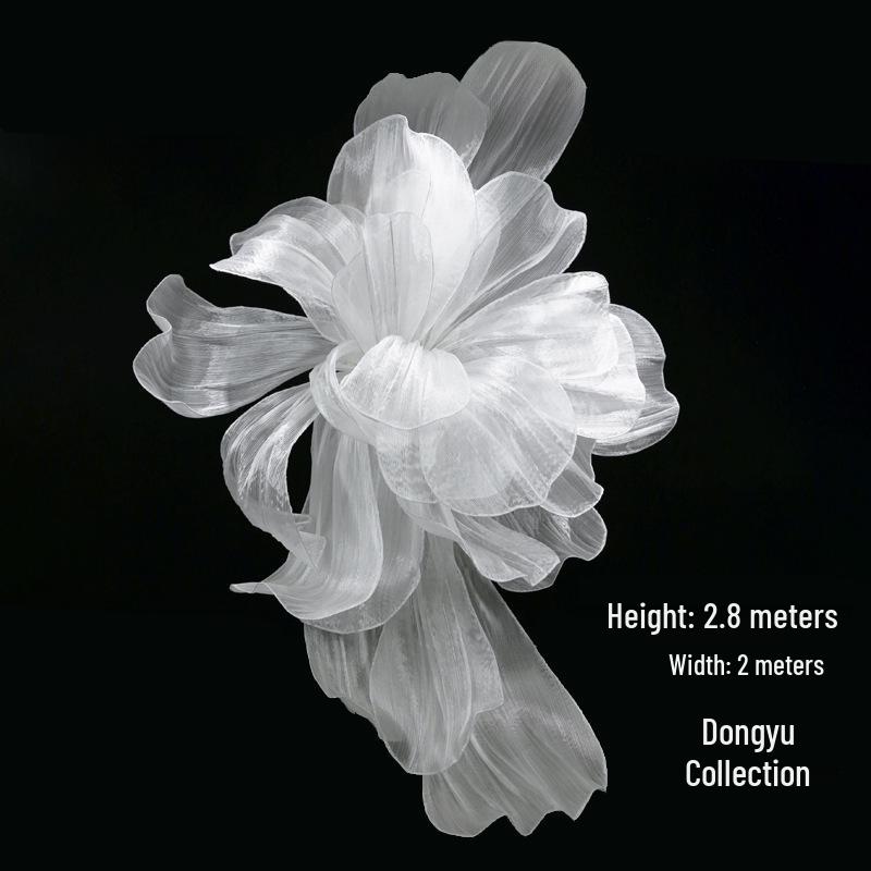 Handmade Pearlescent Floral Organza Wedding Stage Backdrop Fabric