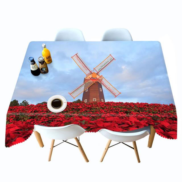 

Утолщенная хлопковая рождественская скатерть с рисунком Венеры, золотого шара и свечей, прямоугольная круглая скатерть, полотенце 60 X 60CM