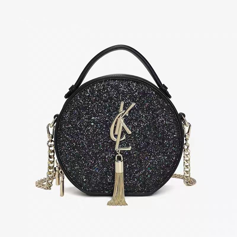 Новая Нишевая Высококачественная Универсальная Круглая Роскошная Сумка на Плечо, Модная Маленькая Круглая Сумка через Плечо на Цепочке