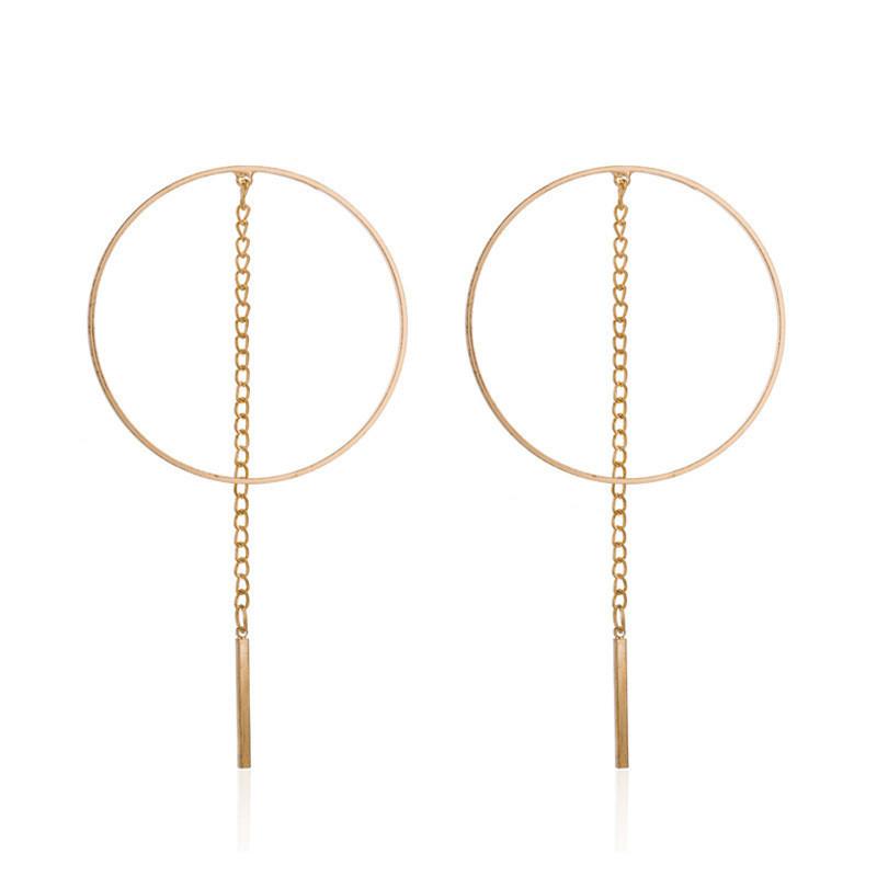 Minimalist Alloy Tassel Earrings For Women Fashionable European American Style