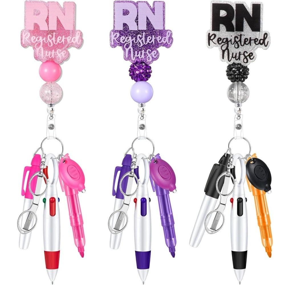 Lanyard Keychain Nurse Pen Pack Retractable Nurse Badge Clip New Nurse Badge Set Gift