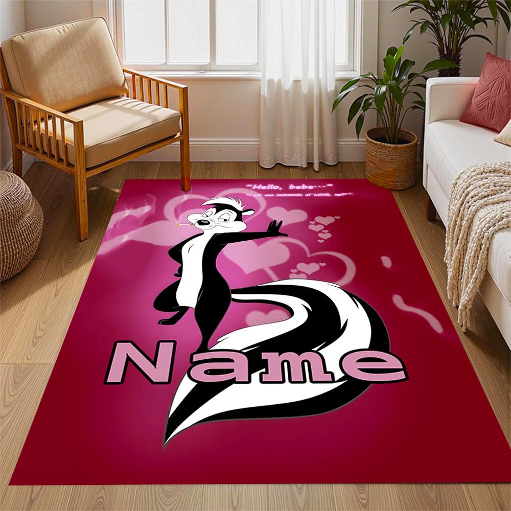 Looney Roadrunner Coyote Adventure Customized Name Carpet Design for Dining Room Entryway Dormitory Game Room Antislip Carpet Decorate Offices