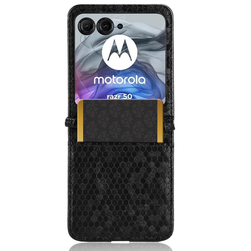 For Motorola Razr 60/Razr 50 5G Phone Case with Card Holder Imprinted Dot Pattern Leather Phone Cover
