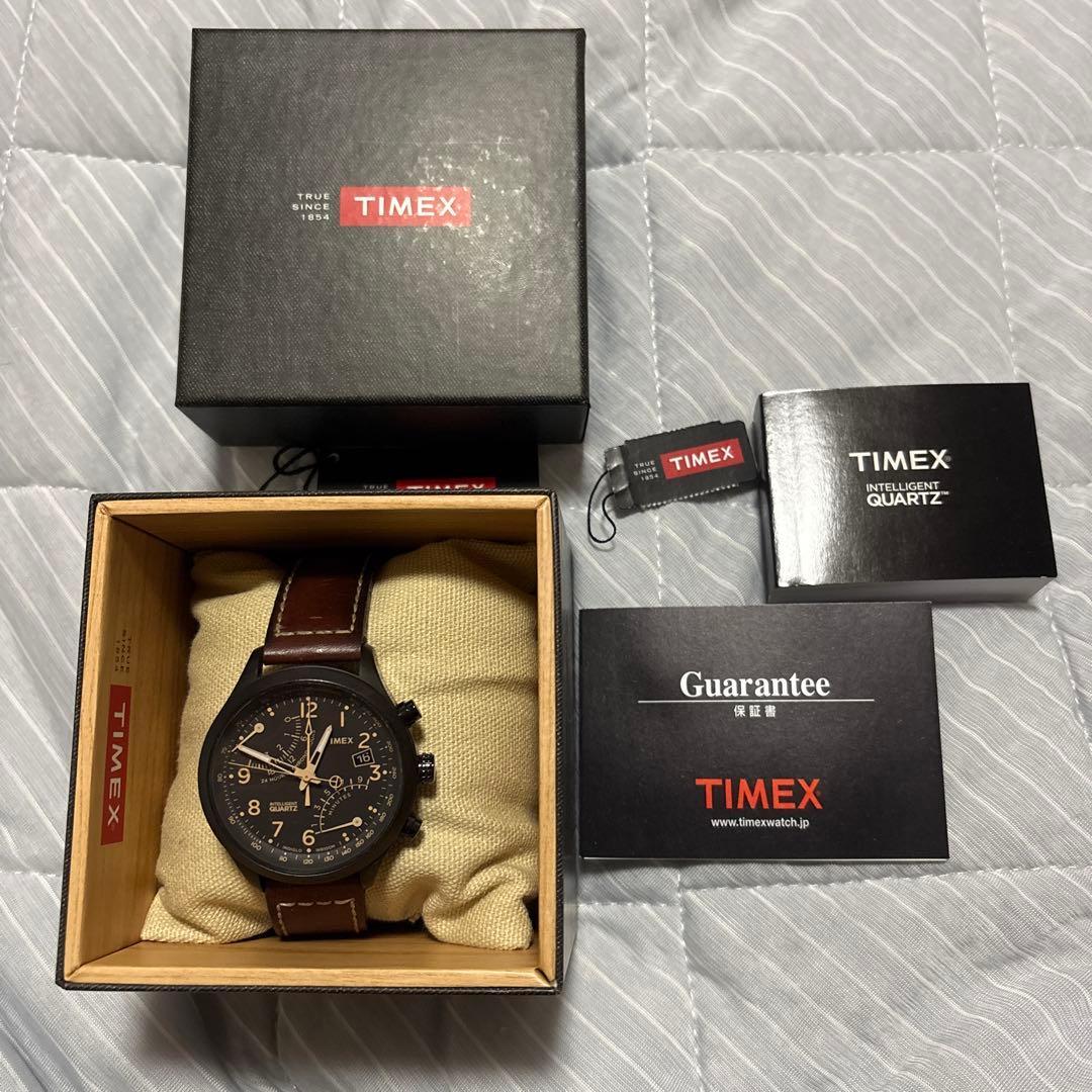 Used TIMEX quartz watch brown leather