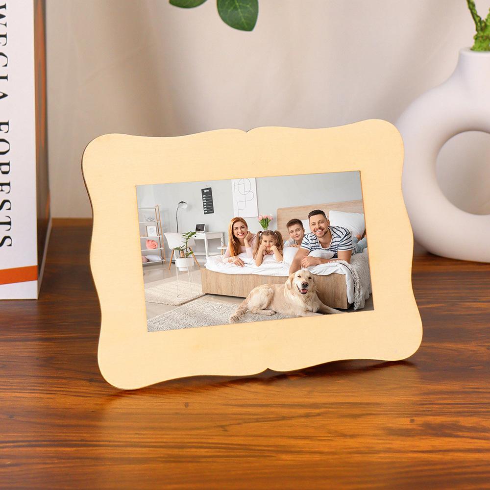 Wooden DIY Photo Frame Painting Photo Wooden Blank Photo Frame Vertical Postcard Frame Set Home Decoration Wedding Accents