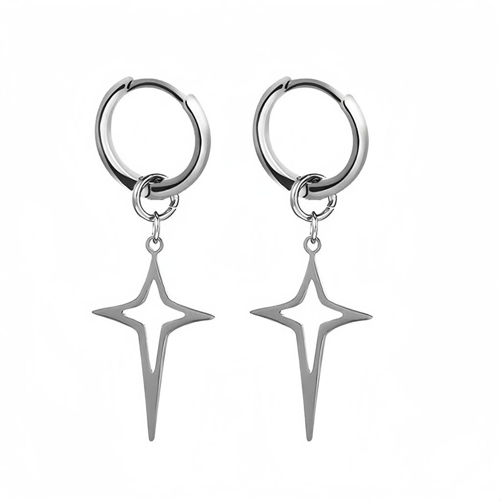 Long Hanging Crosses Leaves Pendants Hoops Woman Earrings Man Vintage Stainless Steel Hip Hop Ear Piercing Jewelry Accessories