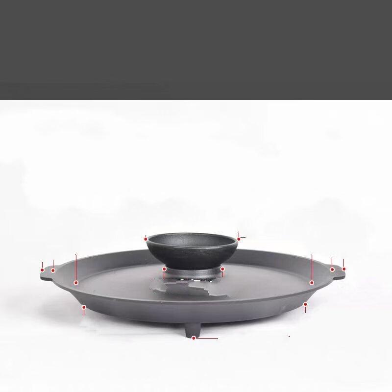 ZISIZ 3-in-1 Cast Iron Hot Pot BBQ Griddle
