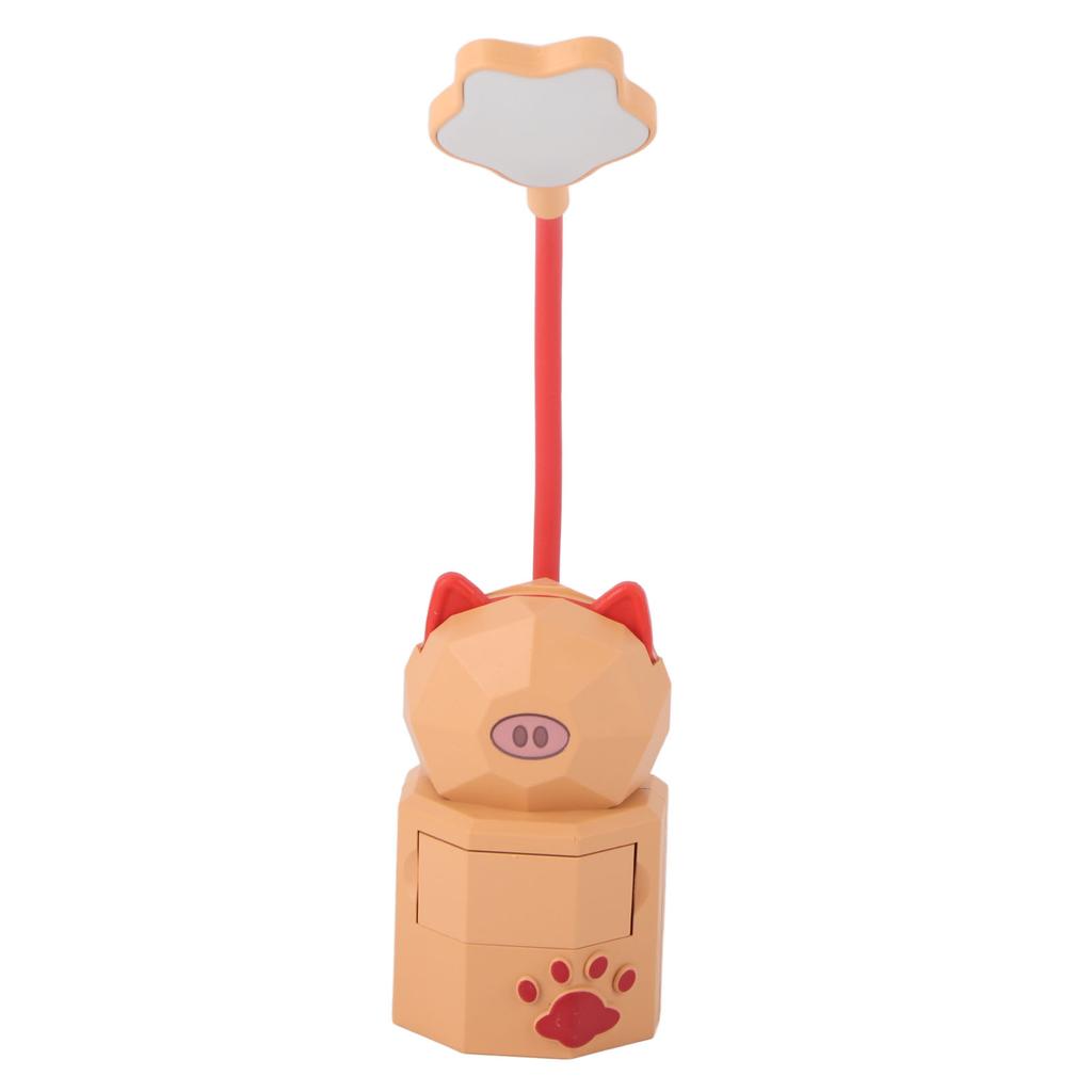 LED Cartoon Pig Shape Table Lamp Kids Eye Protection Reading Lamp USB Charging Night Light for Bedroom