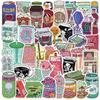50 Horror Food Graffiti Stickers - Creative, Waterproof, Decorative for Stationery, Luggage