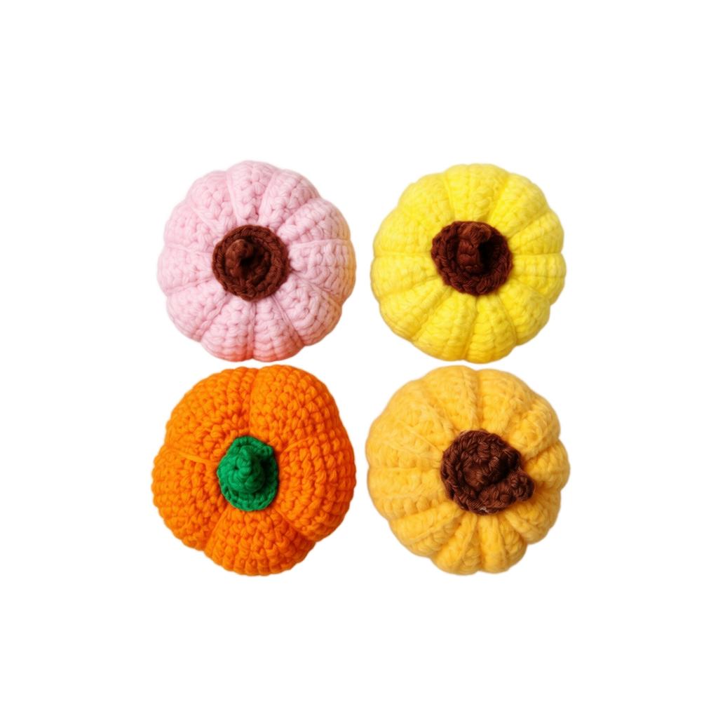 Knitted Pumpkin Tabletop Decorative Ornament Gift Box for Fall Home Decor