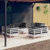 9-piece Garden Set with Anthracite Cushions Pine Wood