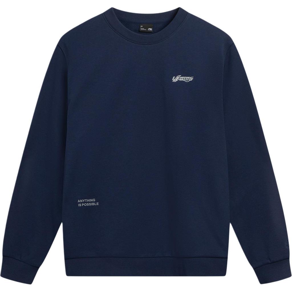 Li Ning Sports Lifestyle Series Loose Casual Fashion Round Neck Logo Sweatshirt Unisex sweatshirt AWDVC65-5