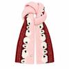 Color Contrast Winter Knitted Scarf Thick Plush Wool Blend Neckerchief  Christmas Gift