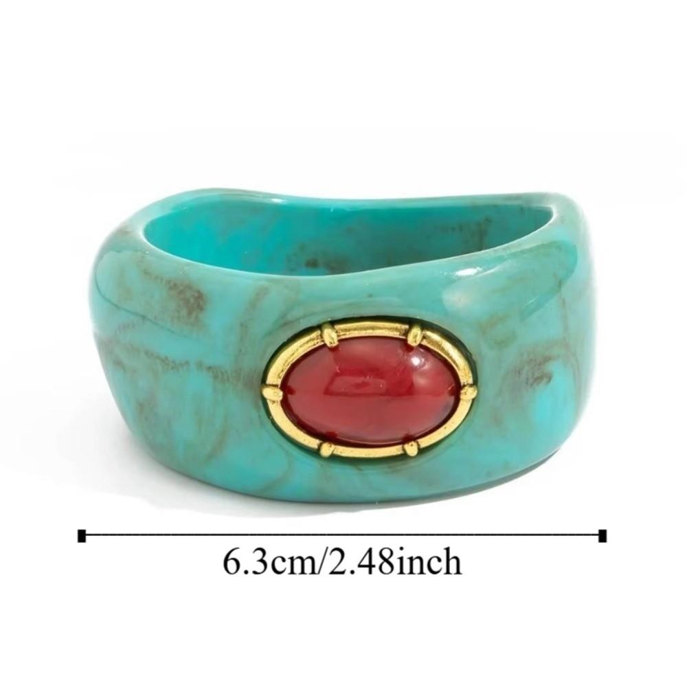 Exaggerated Resin Acrylic Bracelet Irregular Chunky Cuff Geometric Wide Bangle  Women