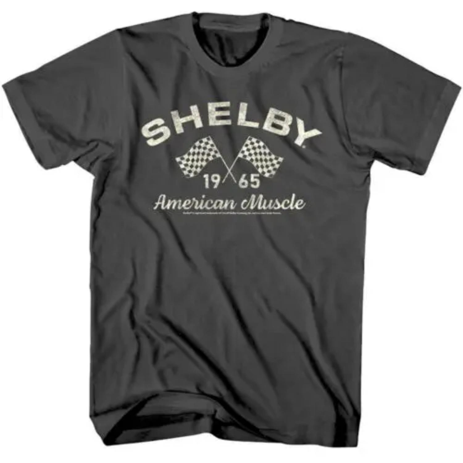 Shelby American Muscle 1965 Men s T-Shirt Checkered Flags Racing Car Carroll Cob S