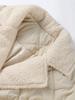 Women's Collar Tied Waistband Jacquard Thick Jacket Top