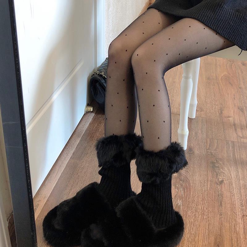 

Осень Зима Короткие Флип Плюшевые Термоноски Ботинок Женские Spice Girl Jk Ветрозащитные Вязаные Шерстяные Леггинсы Чехол для Ног чёрный