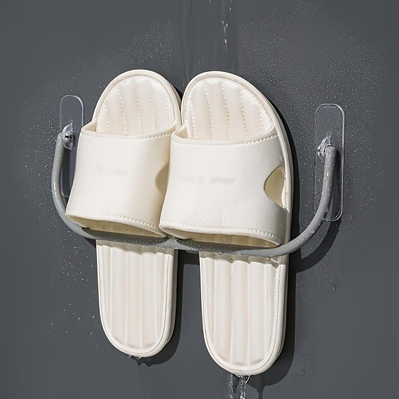 Wall Mounted Plastic Shelves - No-Drill Hanging Shelf for Shoes, Slippers, Towels In Various Rooms - Versatile Bathroom, Kitchen, Entryway Towel Rod