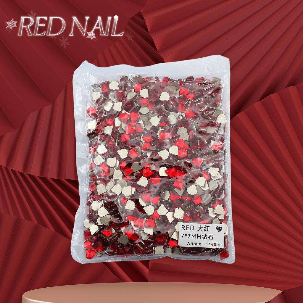 Pachet întreg de Crăciun de Anul Nou, mic, mare, roșu, fund plat, formă specială, diamant, artă pentru unghii, ornament pentru unghii, diamant roșu în formă specială