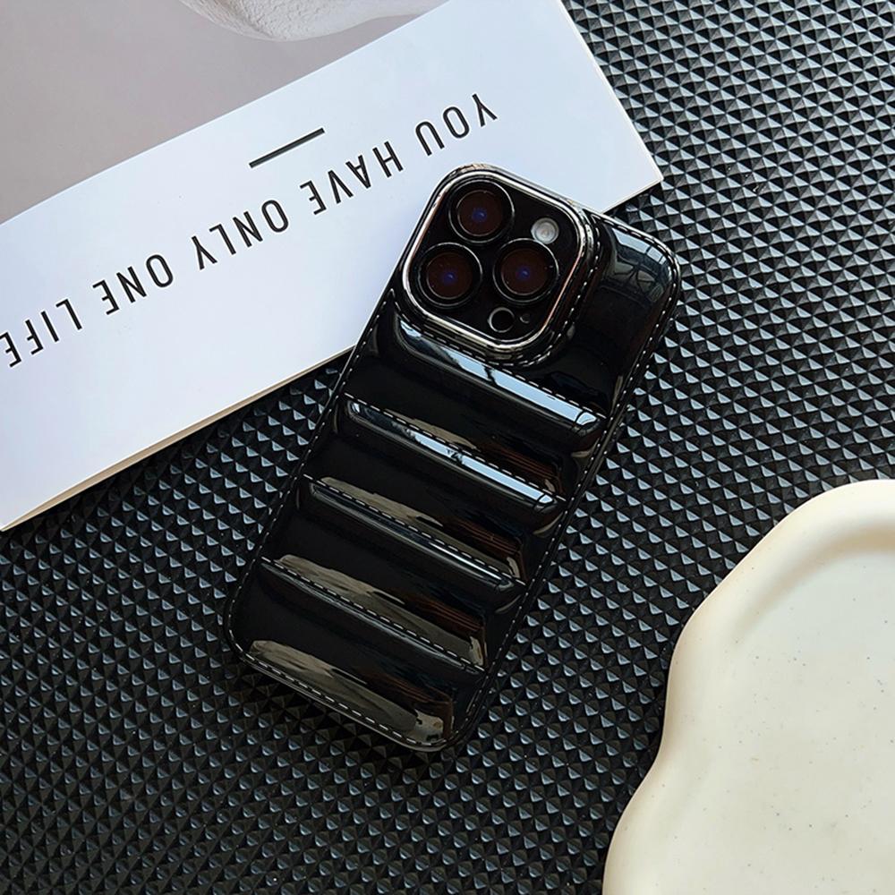 Luxusní Puffer pouzdro na telefon pro iPhone 16 15 14 13 12 11 Pro Max Pouzdra na telefon ve stylu péřové bundy pro iPhone 11 XR 7 8 Plus XS Max Měkký silikonový nárazuvzdorný kryt