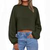 2025 Autumn Urban Style Women's Loose-Fit Polyester Long Sleeve Pullover T-shirt