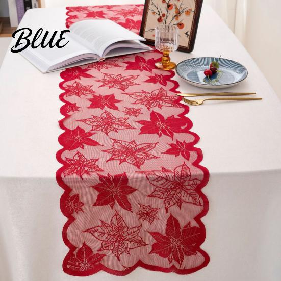 Decorative Fall Dining Table Cover Runner Decorations Maples Leaves Lace Orange Maple Leaf Overlay Runner Autumn Harvest Thanksgiving Decorations