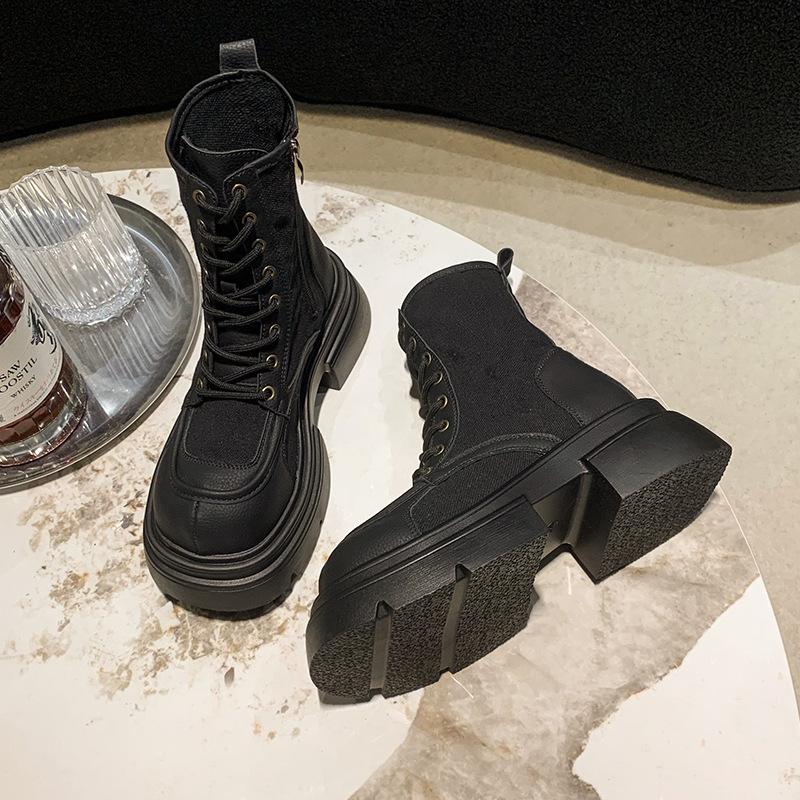 British Style Retro Bumblebee Platform Martin Boots Women's Summer 2025 New American Super Fire Thick Heel Short Boots