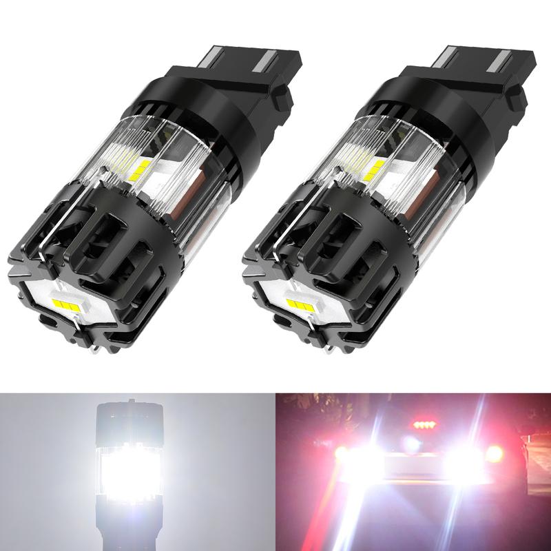 2pcs T25 3157 Canbus Led Car Lights P27W P27/7W Turbo Diode DC 12V Auto Car Light For VW Touran Passat B6 B7 B8 Caddy