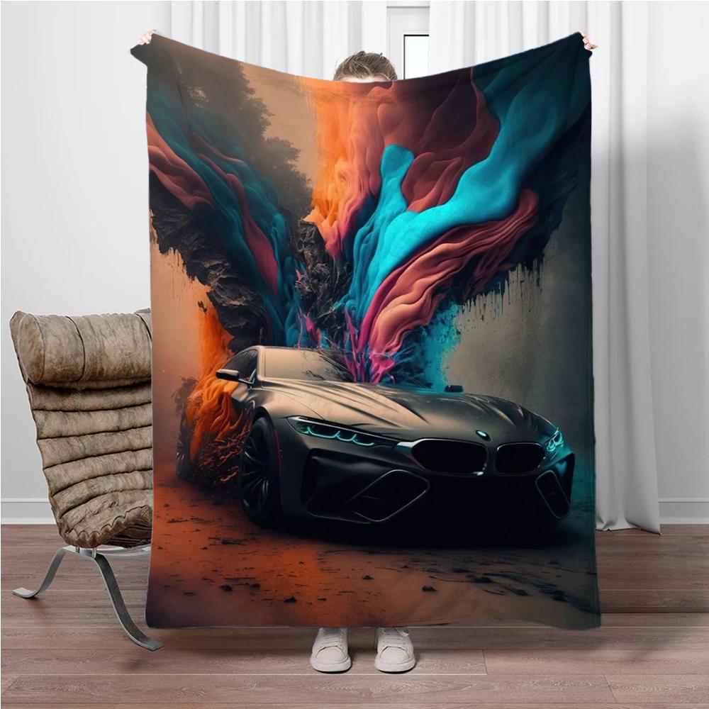 

Modern Cars Cool Supercar Flannel Blanket Children Warm Soft Blanket for Sofa Bed Blanket Suitable for Birthday Souvenir Gifts 75x90cm