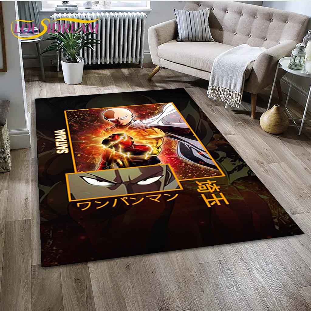 3D ONE PUNCH MAN Anime Cartoon  Area Rug,Carpet Rug for Living Room Bedroom Sofa Doormat Decoration, Kid Play Non-slip Floor Mat