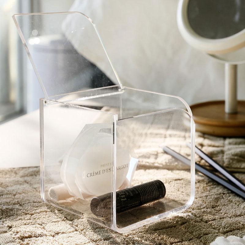 1 grid thickened transparent acrylic desktop storage box cotton swab cotton ball cotton pad lipstick lipstick storage