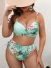 2024 Retro vlna Bikini pro plnoštíhlé - Dvoudílné plavky s potiskem, přiléhavé, pro ženy
