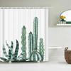 3D Printed Green Tropical Plants Shower Curtains Bathroom Waterproof Polyester Leaves Bath Curtain Shower Curtain Bath Screen