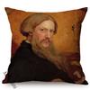 Vintage Nordic Celebrity Oil Painting Cushion Cover Chic Woman King George Self Portrait Sofa Decoration Pillow Case Kussenhoes