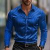 Modern Slim Fit Long Sleeve Shirt with Geometric Lines, Versatile for All Occasions.