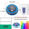 Lumină LED RGB pentru piscină Nufeng 18W din oțel inoxidabil cu telecomandă