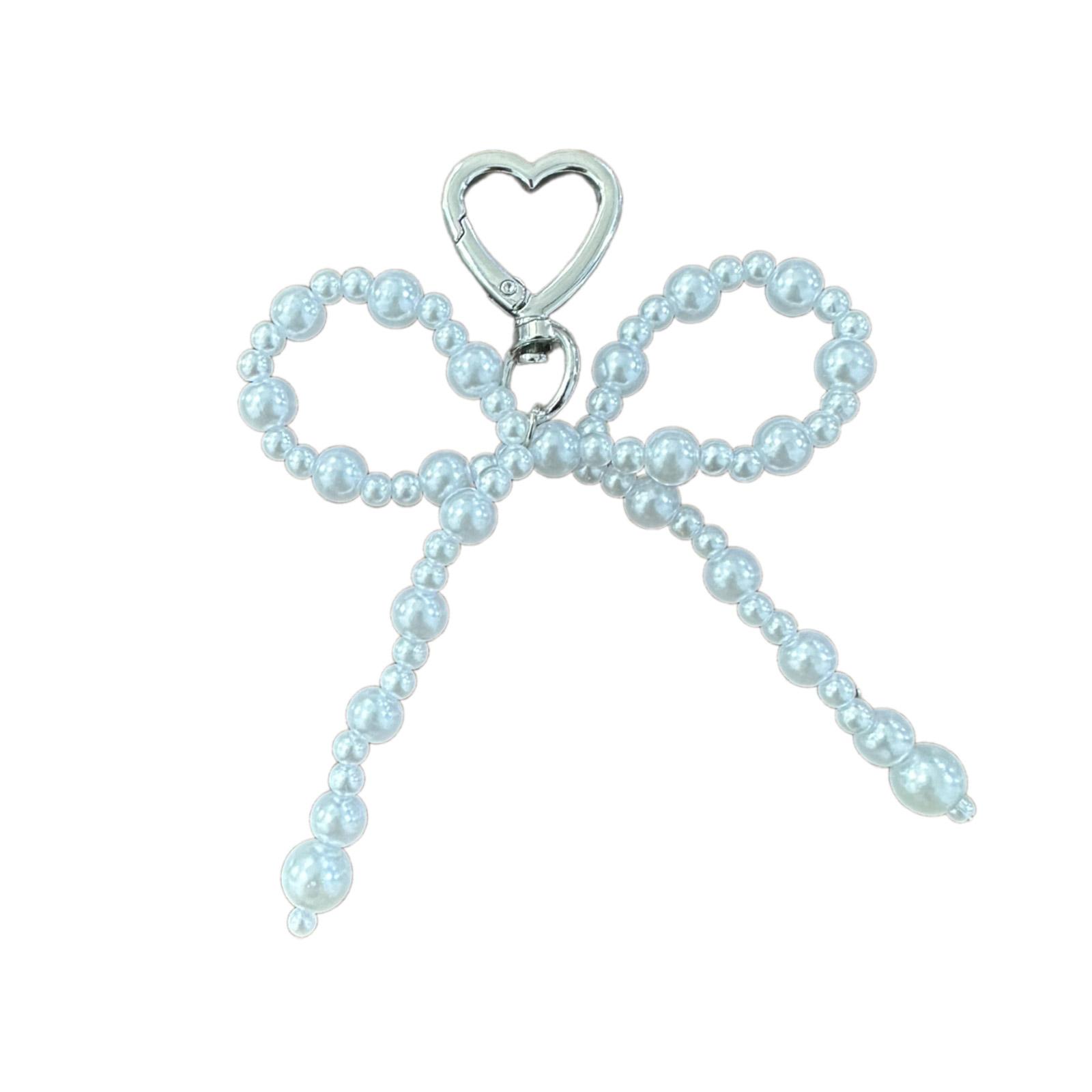 

Elegant Pendant Keychain Stylish Phone Chain Bag Accessory Multifunctional Phone Pendant Beaded Bowknot Pendant for Bag W