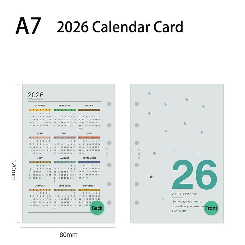 2026 Calendar Sticker Notebook Index Sticker Multifunctional Stationery Supplies Ledger Stickers 2026 Calendar Card