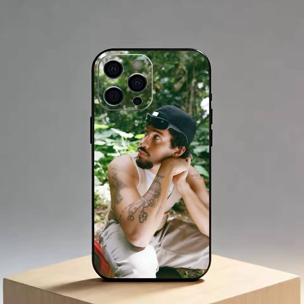 Bad Bunny Phone Case For iPhone 17,16,15,14,13,12,11 Plus,Pro Max,XS,Soft Silicone Black Cover