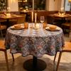 Dining Kitchen Indoor Furniture Protection Washable Fabric Round Table Cloth