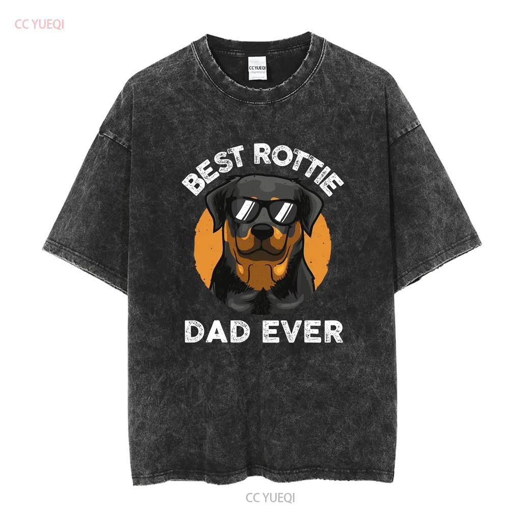 Funny Rottweiler Dad Design For Men Grandpa Rottie Quote T shirt vintage Washed Comfortable streetwear homme Breathable