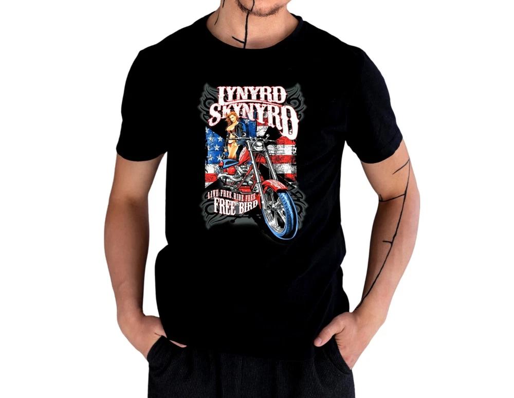 Lynyrd Skynyrd rock band Black TShirt 100 cotton fabric Festival must have L